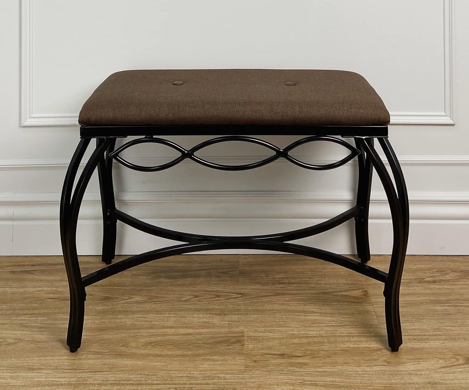 Mango Steam Mocha Brown Shoe Bench - Vanity Seat for Makeup Room, Dressing Stool, Entryway Bench