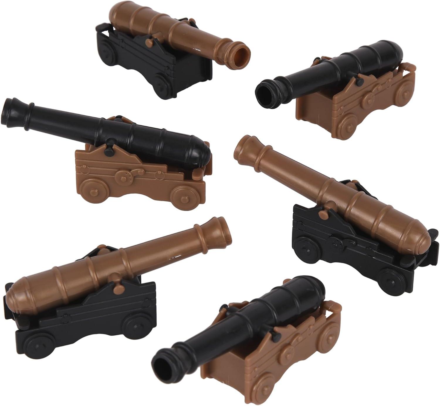 BMC CTS Naval Cannon Artillery - 6pc Black & Bronze Plastic Army Men Accessories
