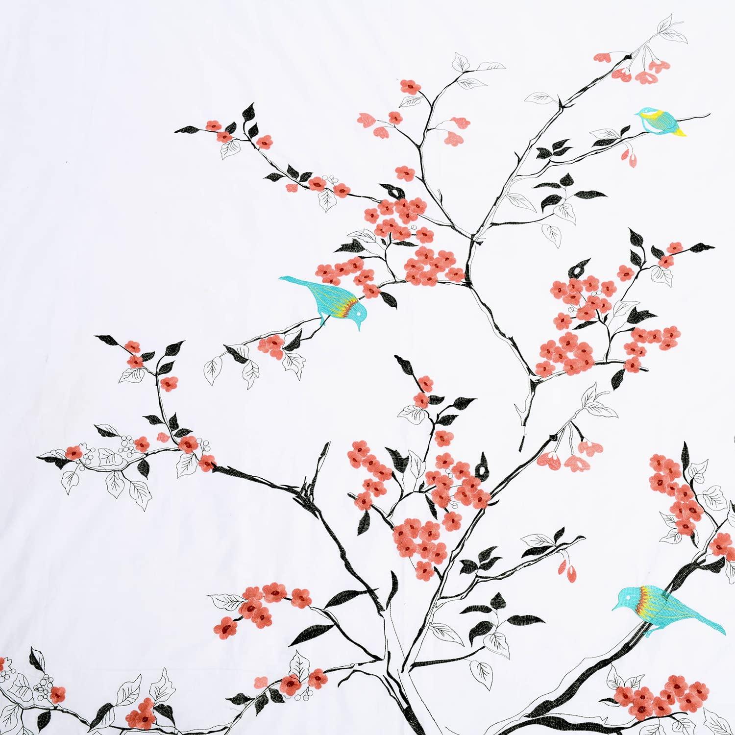 Superior Superior 100% Embroidery 3-Piece Cotton Duvet Cover Set