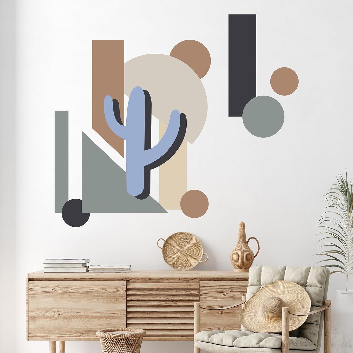 Neutral Multicolor Modular Mural Peel and Stick Wall Decals