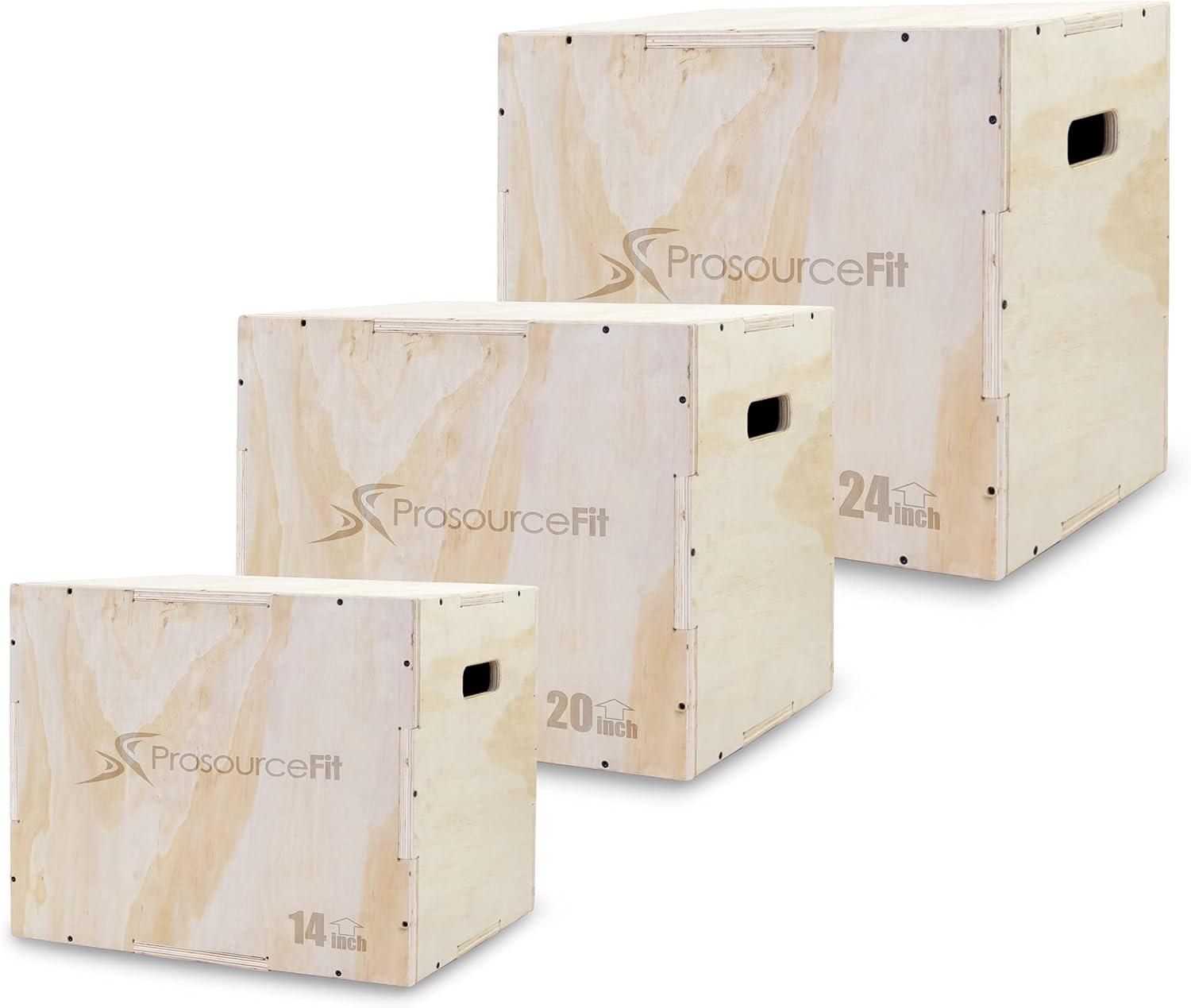 ProsourceFit 3-in-1 Wood Plyometric Jump Box, 16/12/14