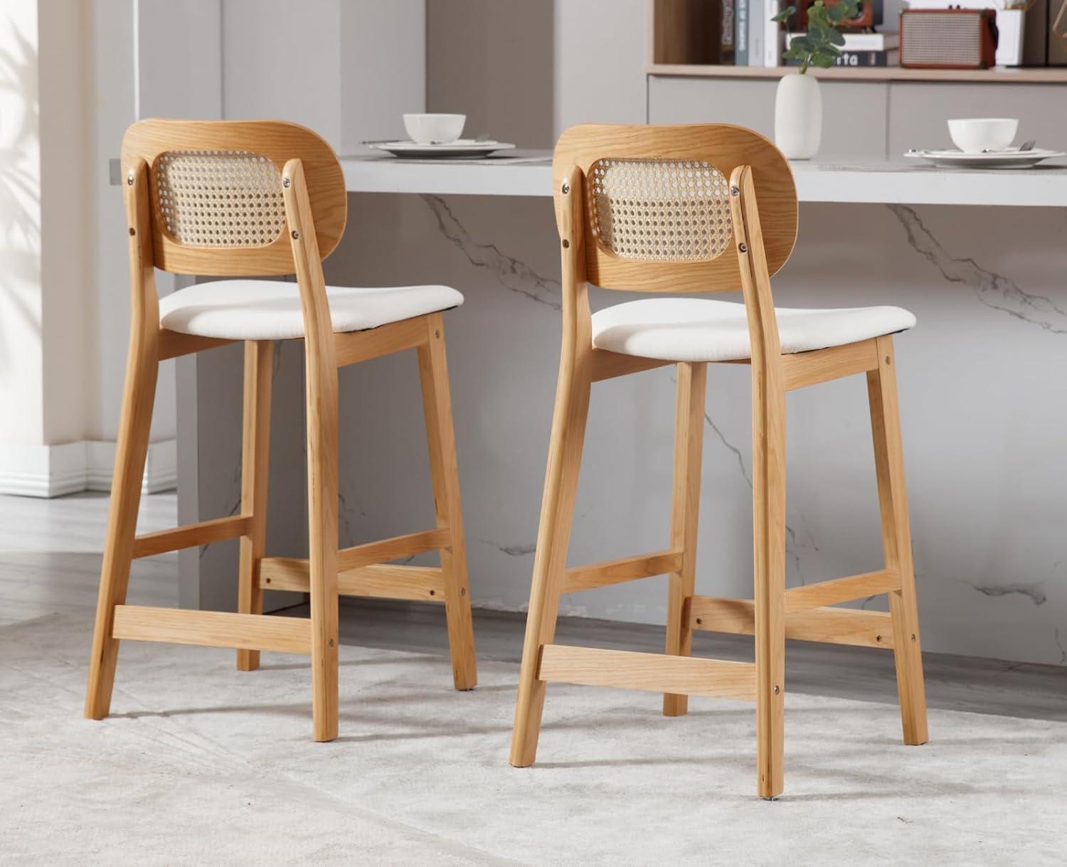 Azarah Solid Wood 25.5'' Counter Stool (Set of 2)