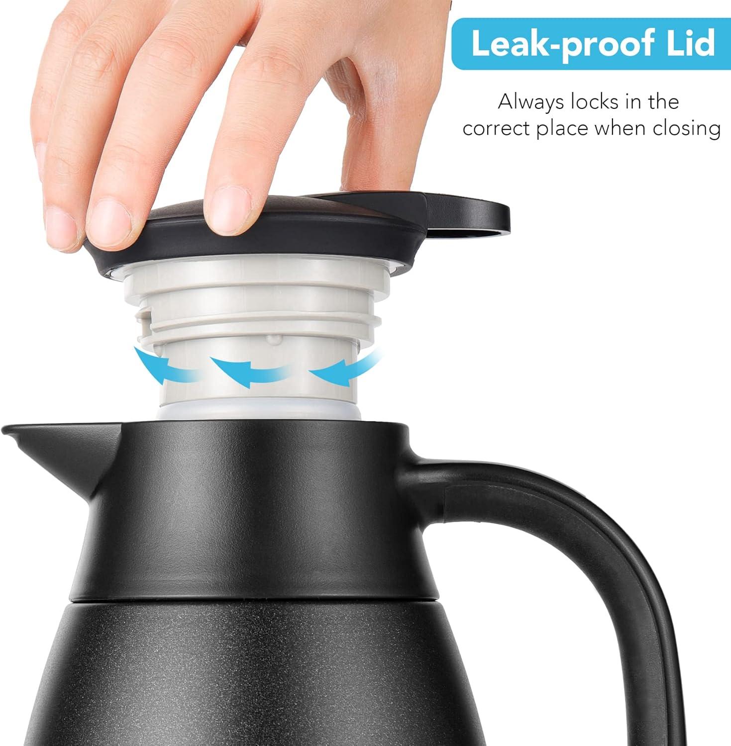 51 Oz Thermal Coffee Carafe, Stainless Steel Insulated Vacuum Coffee Carafes For Keeping Hot, 1.5 Liter Beverage Dispenser (Starry Black)