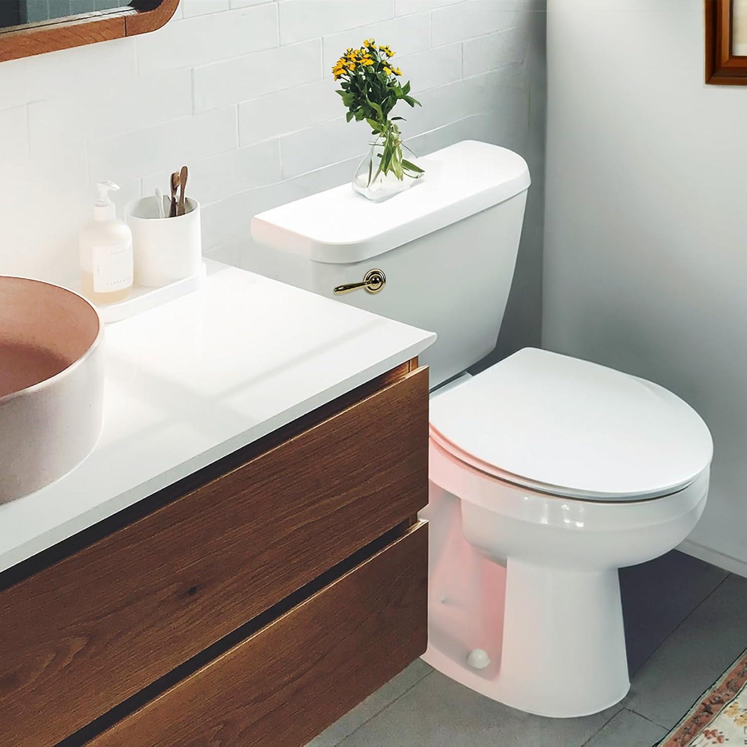 Korky 6021AM StrongARM Metal Tank Lever, Universal to Fit Front Angled Side Left and Right Mount Toilets, Polished Gold