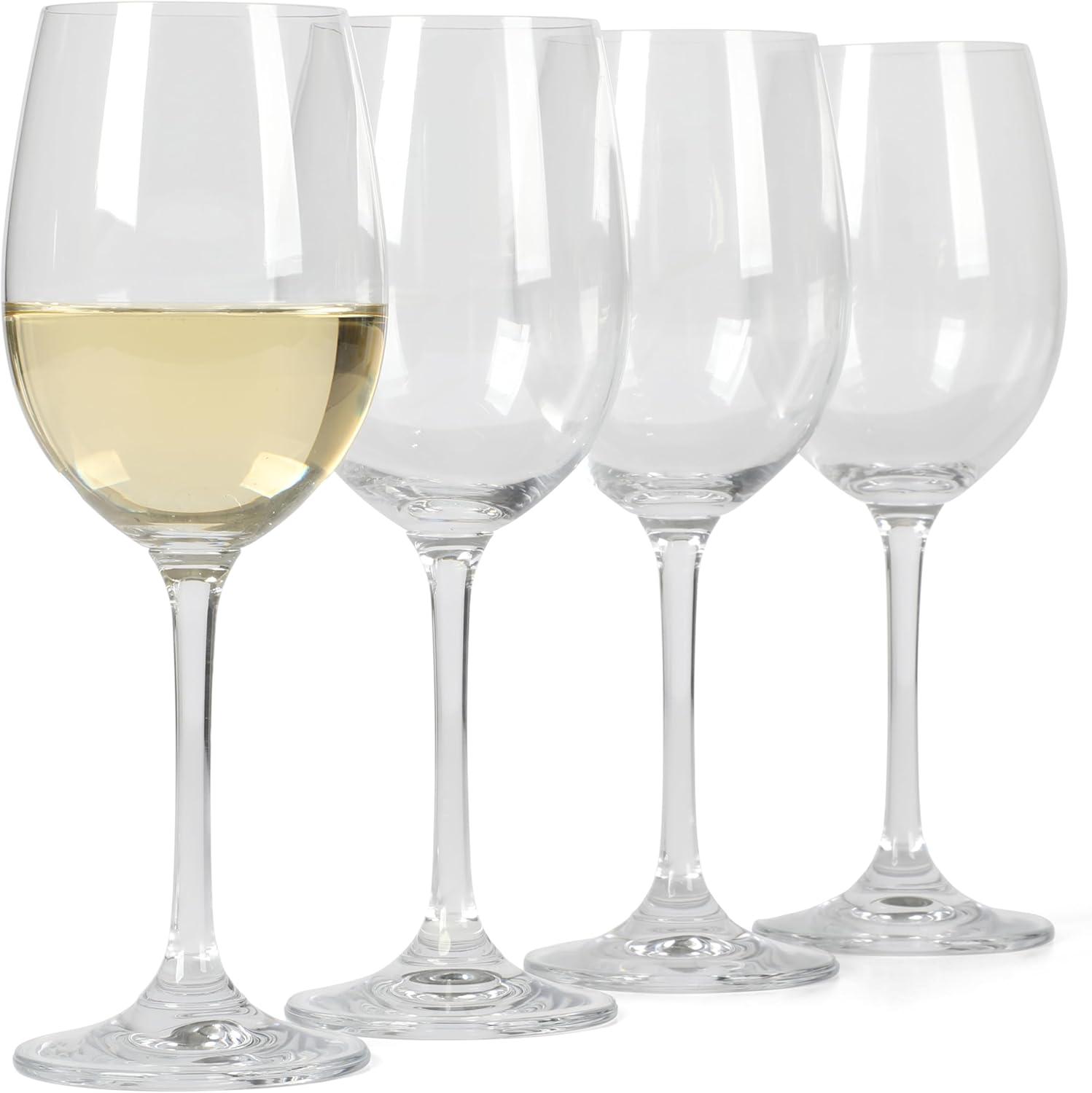 Clear 14 Oz Stemmed White Wine Glass Set of Four