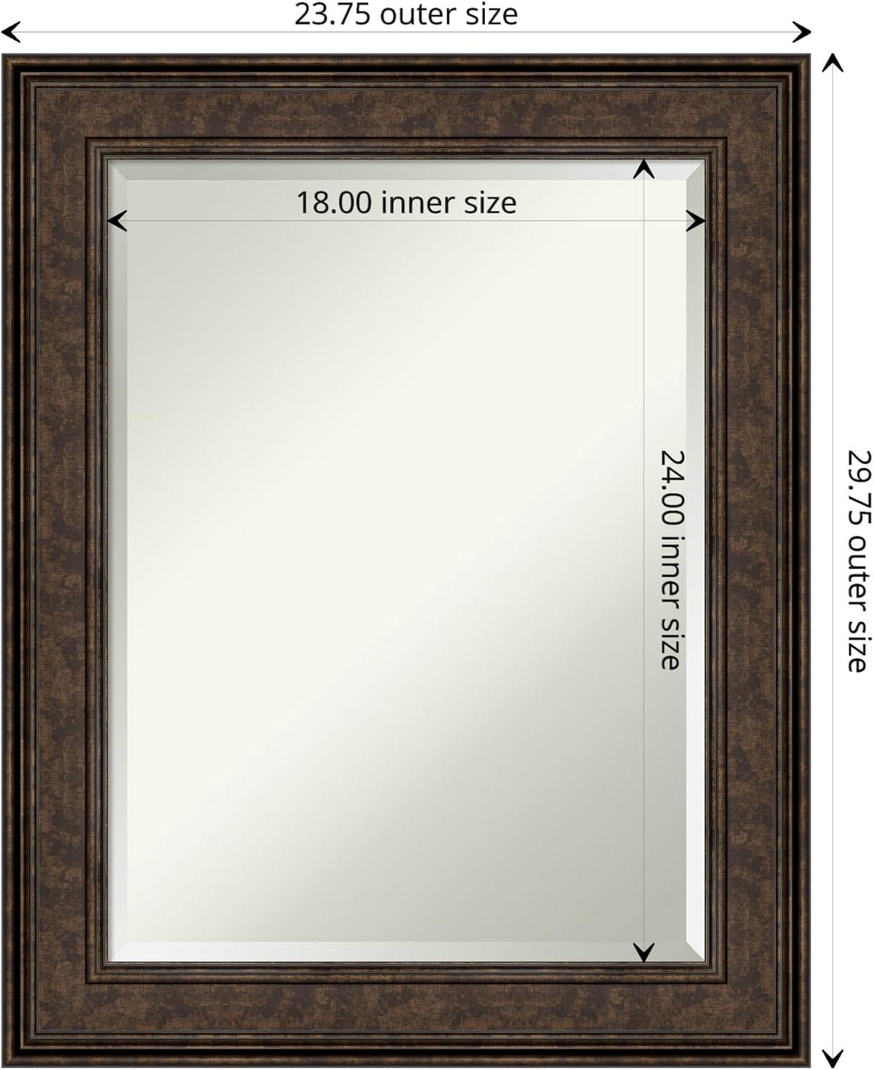 Ridge Bronze Classic Beveled Bathroom Vanity Mirror 24x30