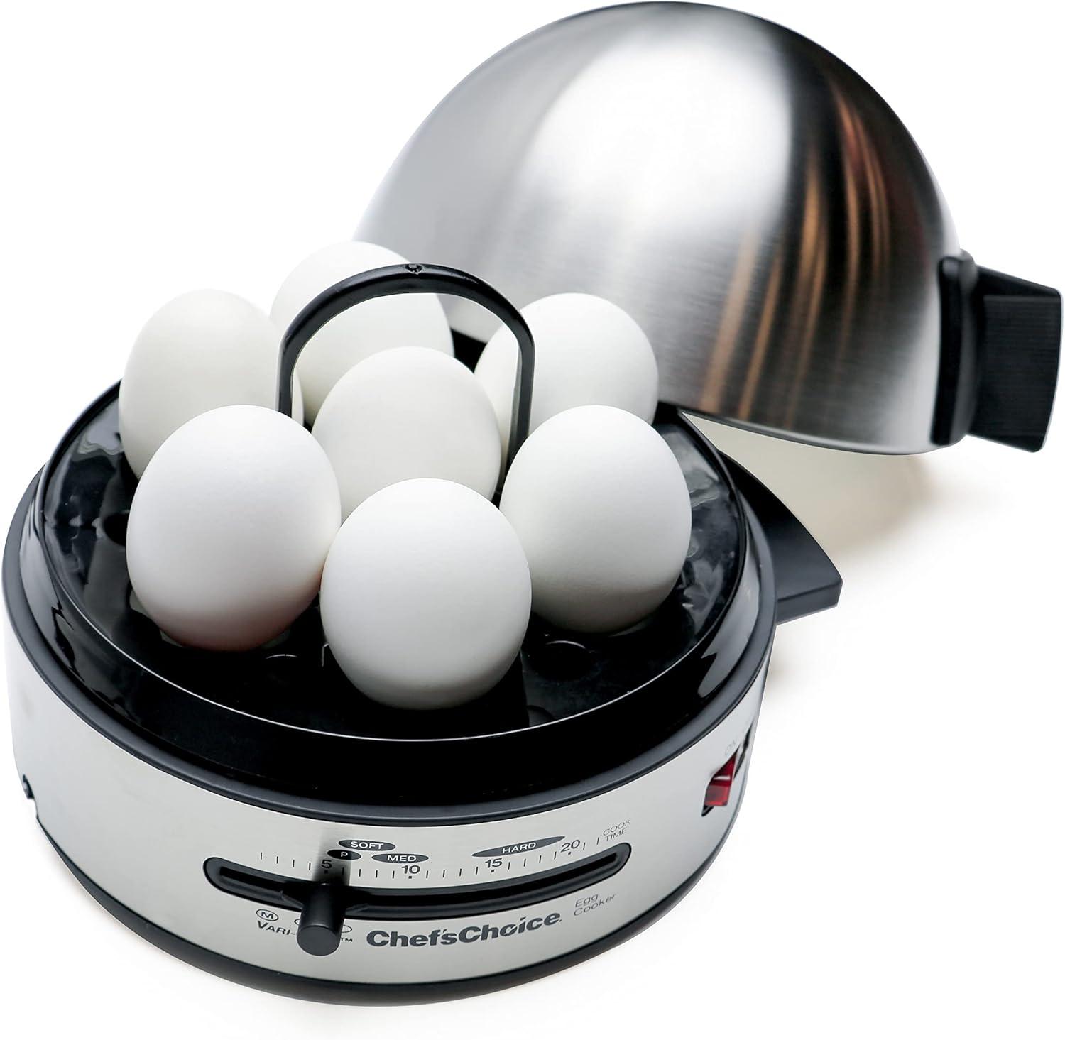 Chef'sChoice Model 810 Gourmet Egg Cooker, 7 Egg Capacity, in Stainless Steel (8100001)