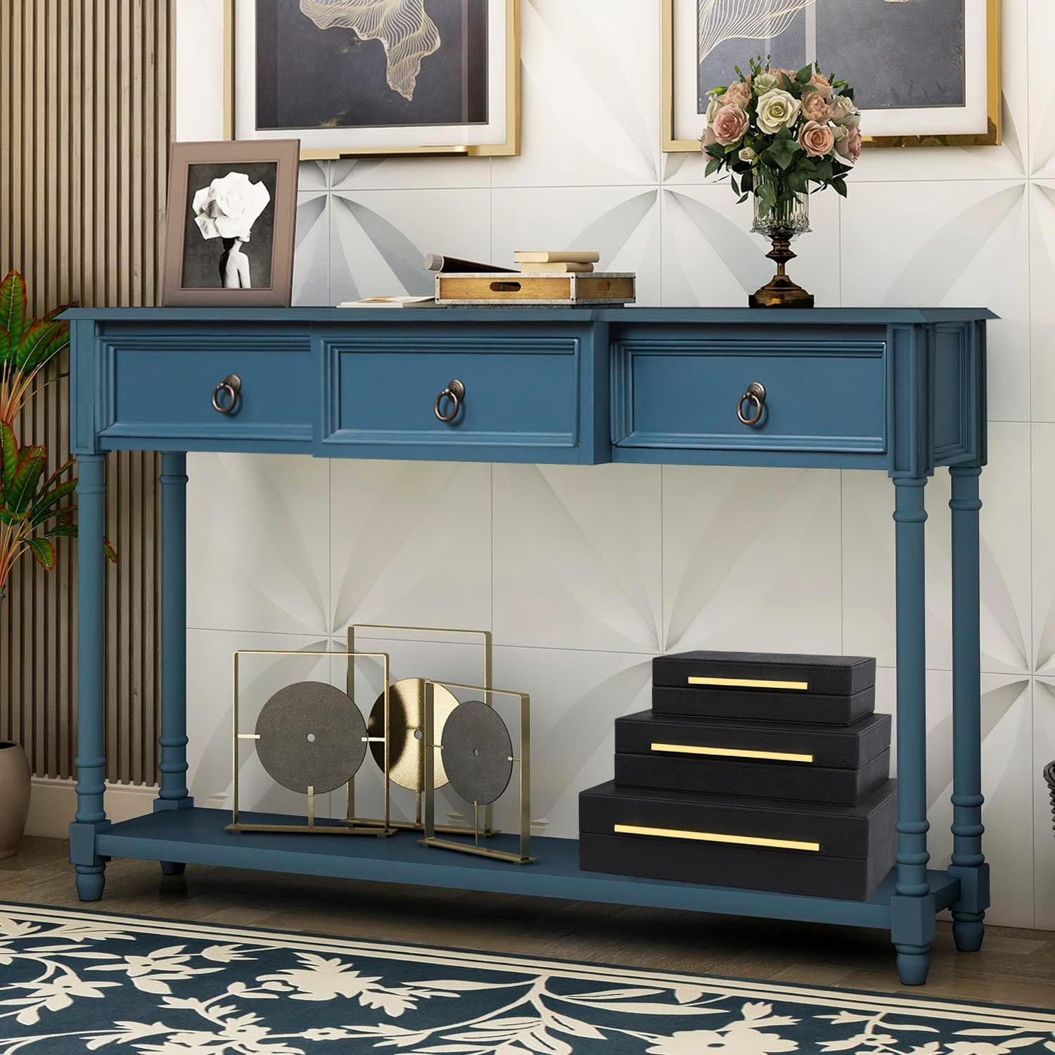 Faux  Leather Decorative Jewelry Storage Nesting Organizer Boxes with Lids Gold Handle Set of 3, Black