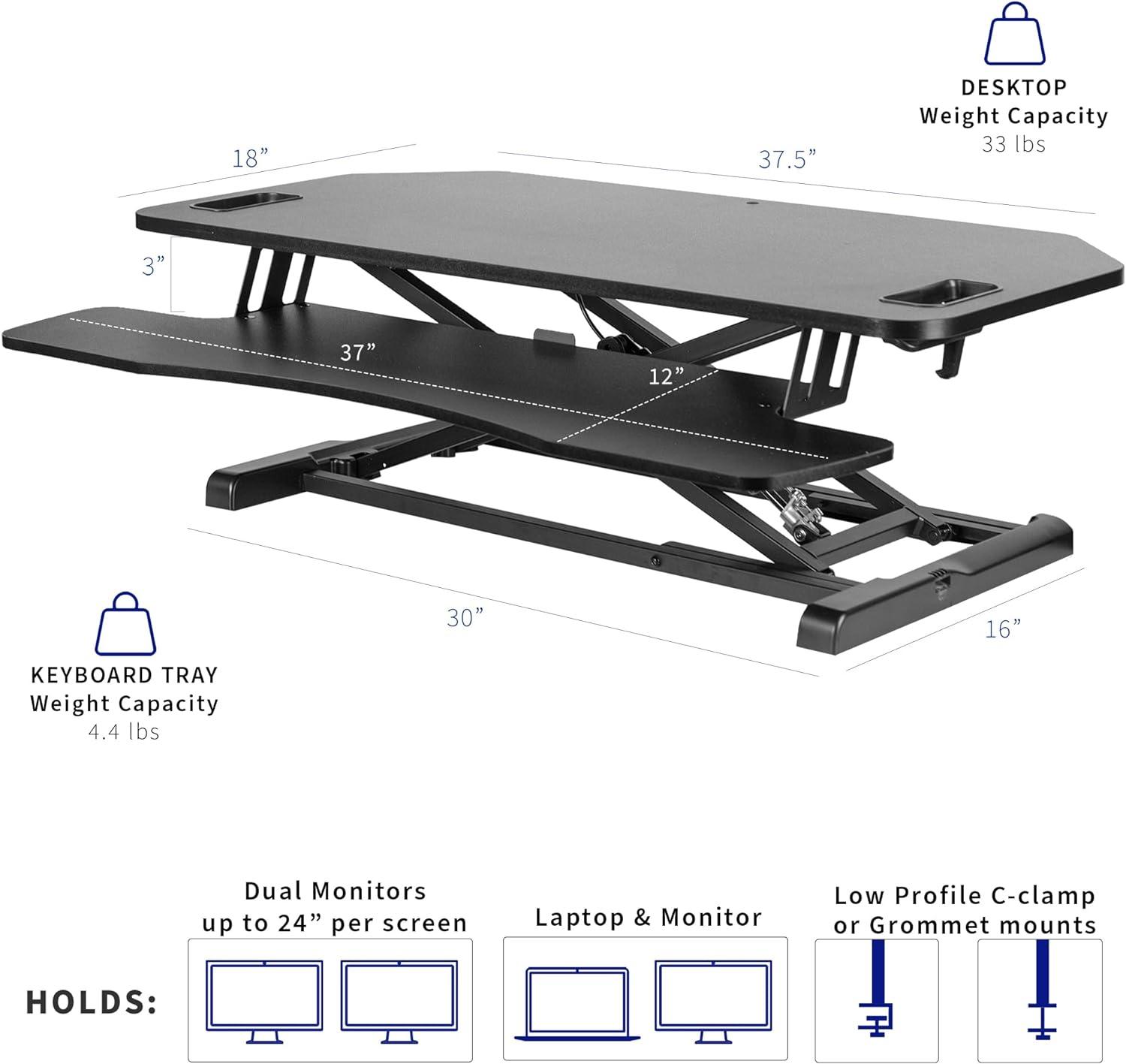 Vivo VIVO Height Adjustable Corner Desktop Monitor Riser 38" (DESK-V000KL series)