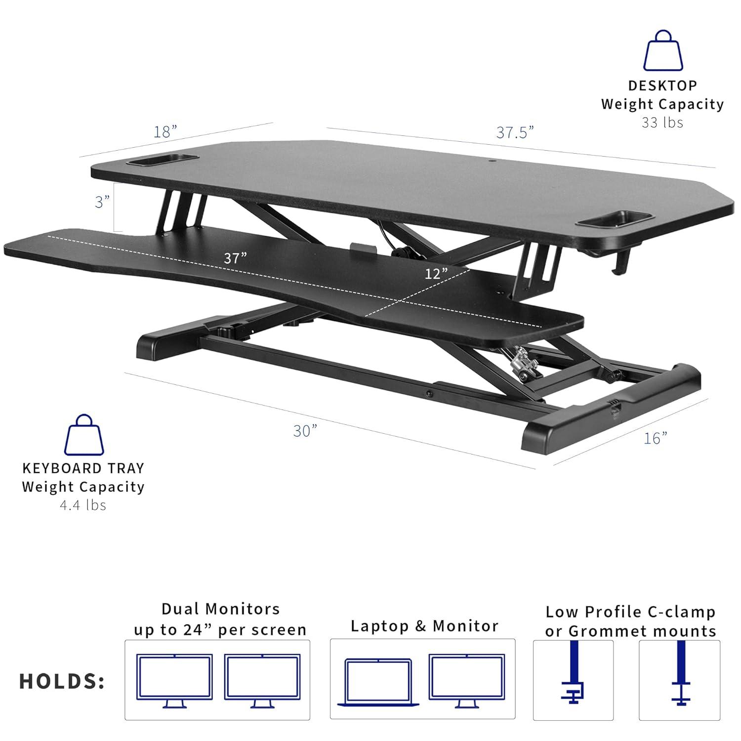 Vivo VIVO Height Adjustable Corner Desktop Monitor Riser 38" (DESK-V000KL series)