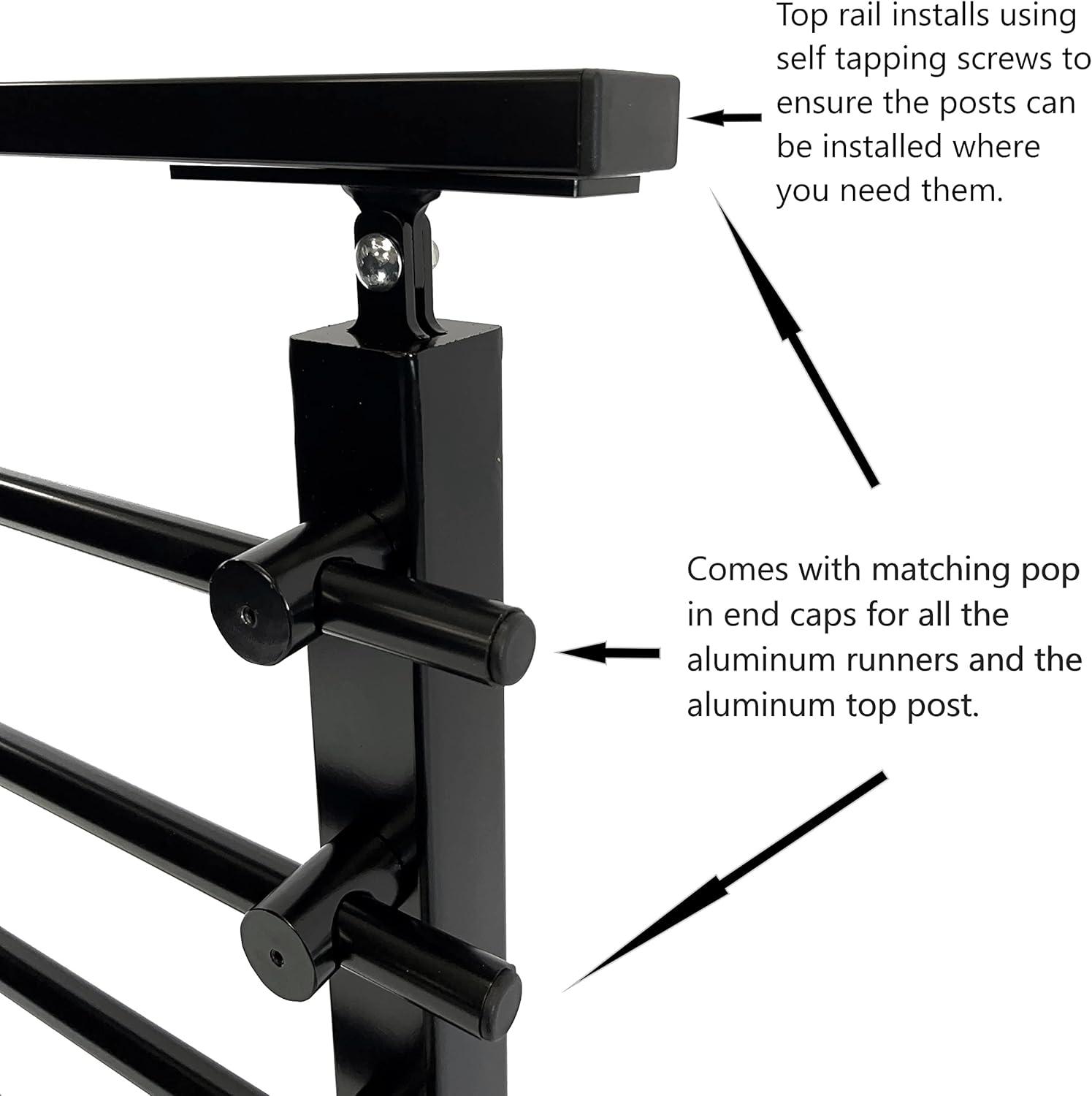 Adjustable Black Stainless Steel Stair Railing System