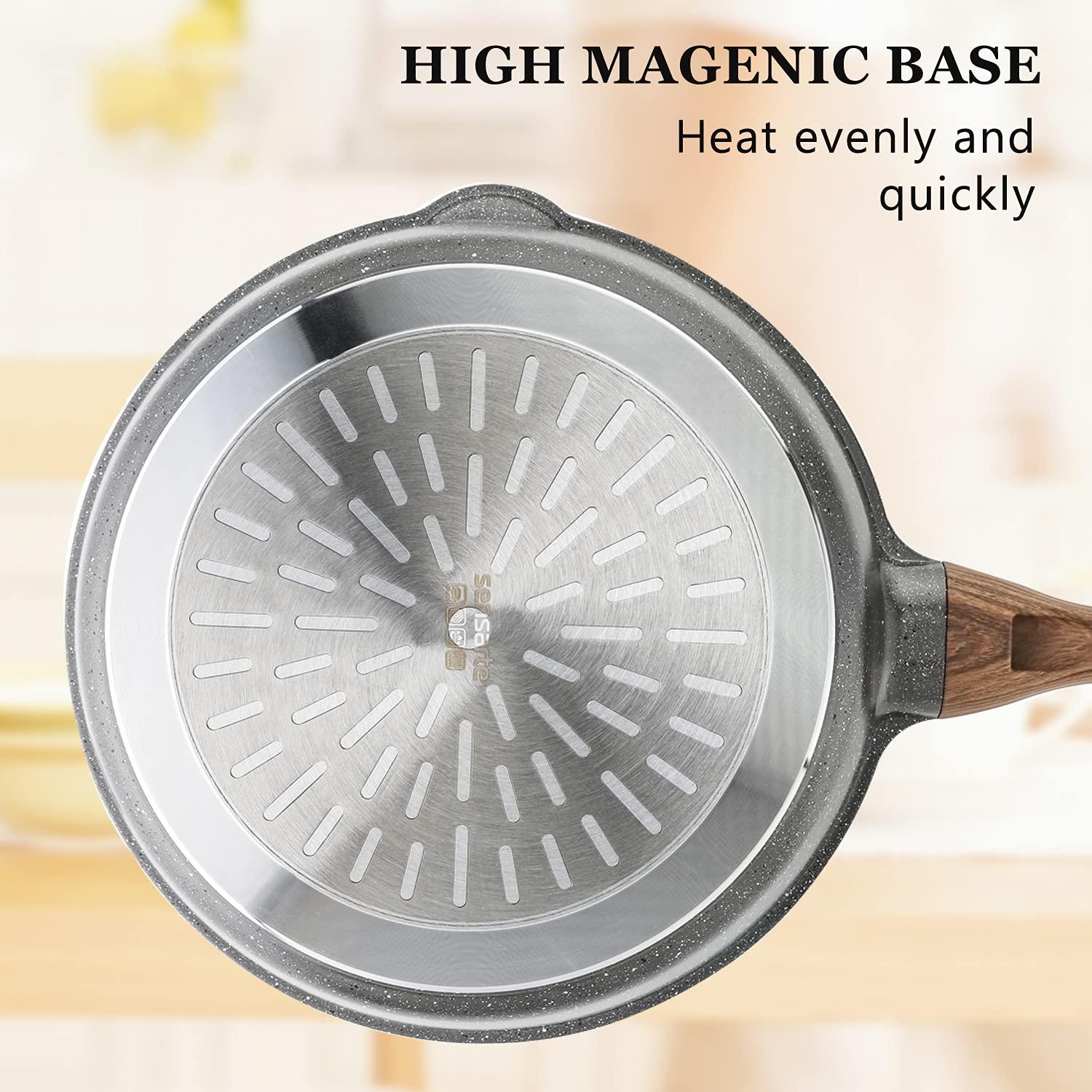 10-Inch Gray Nonstick Aluminum Frying Pan with Lid