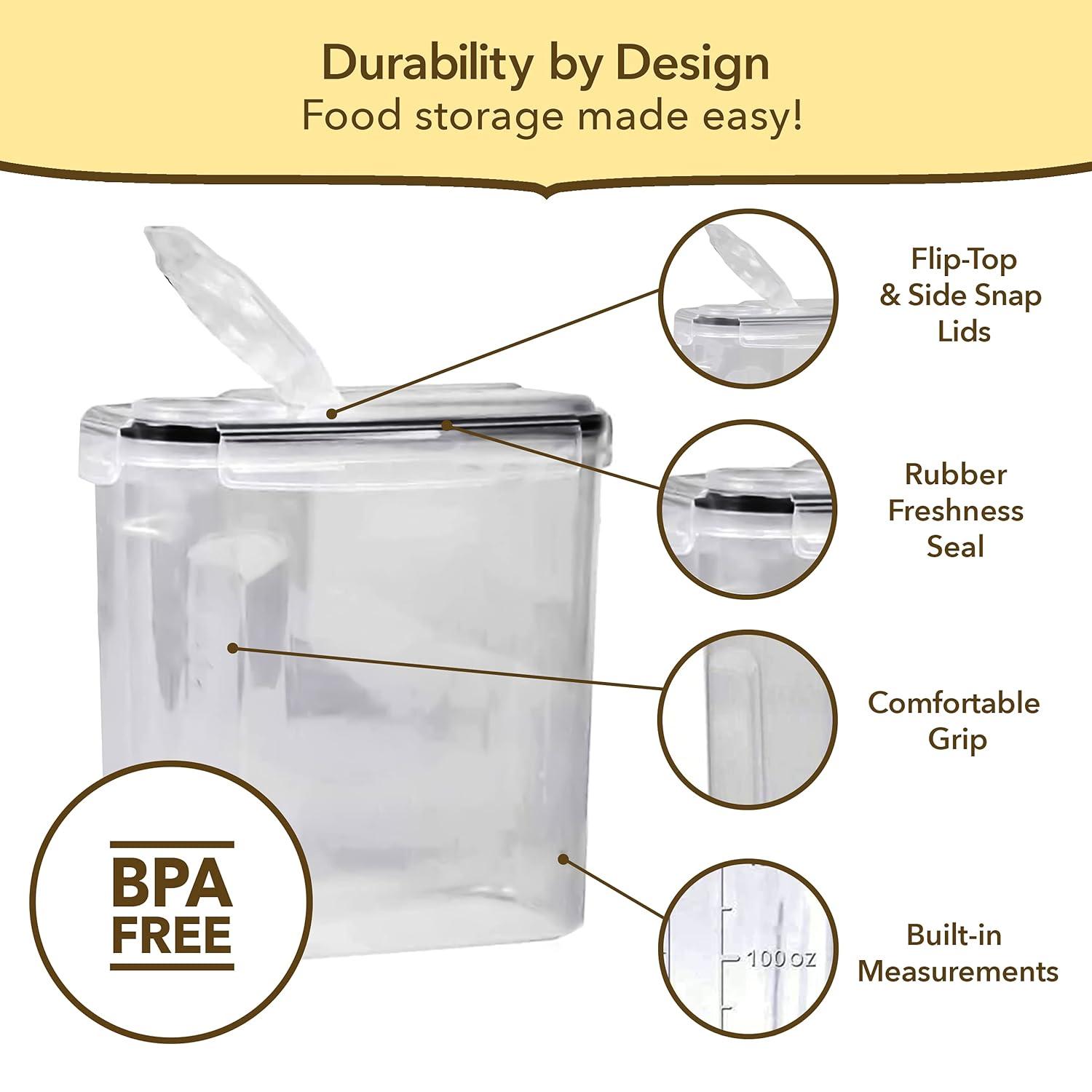 Simply Gourmet Food Storage Containers for Kitchen Organization - Pack of 7 BPA-Free Airtight Organizers for Flour, Sugar, Coffee & More - Includes Labels & Marker 7pack