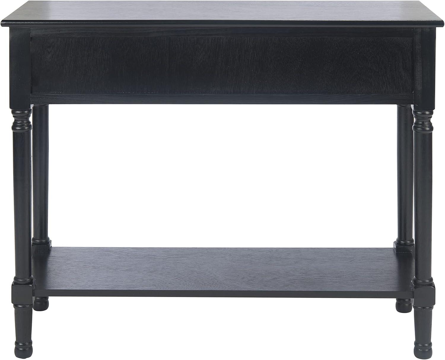 Allura Black Wood and Metal Console Table with Storage