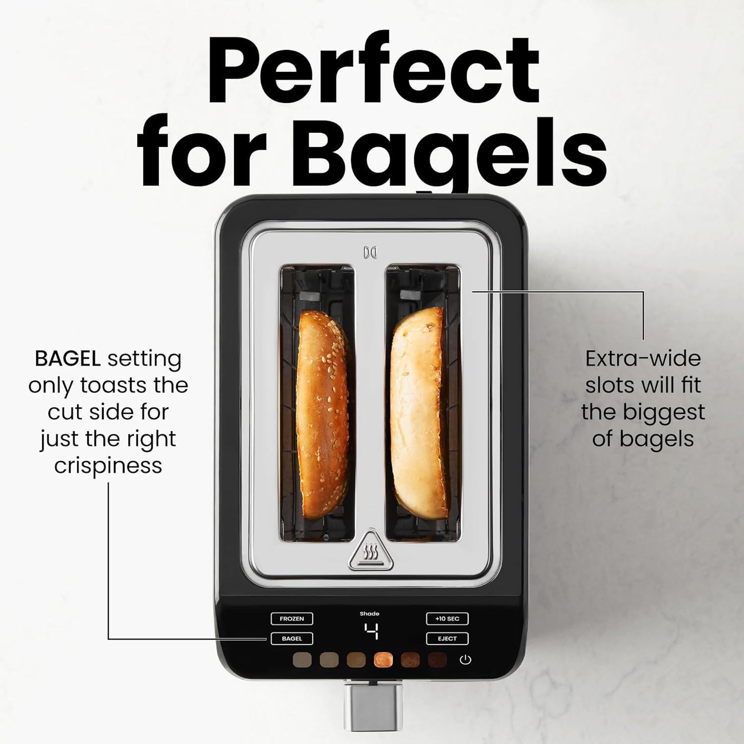 Chefman Smart Touch™ 2 Slice Digital Toaster with 6 Touchscreen Shade Settings – Stainless Steel