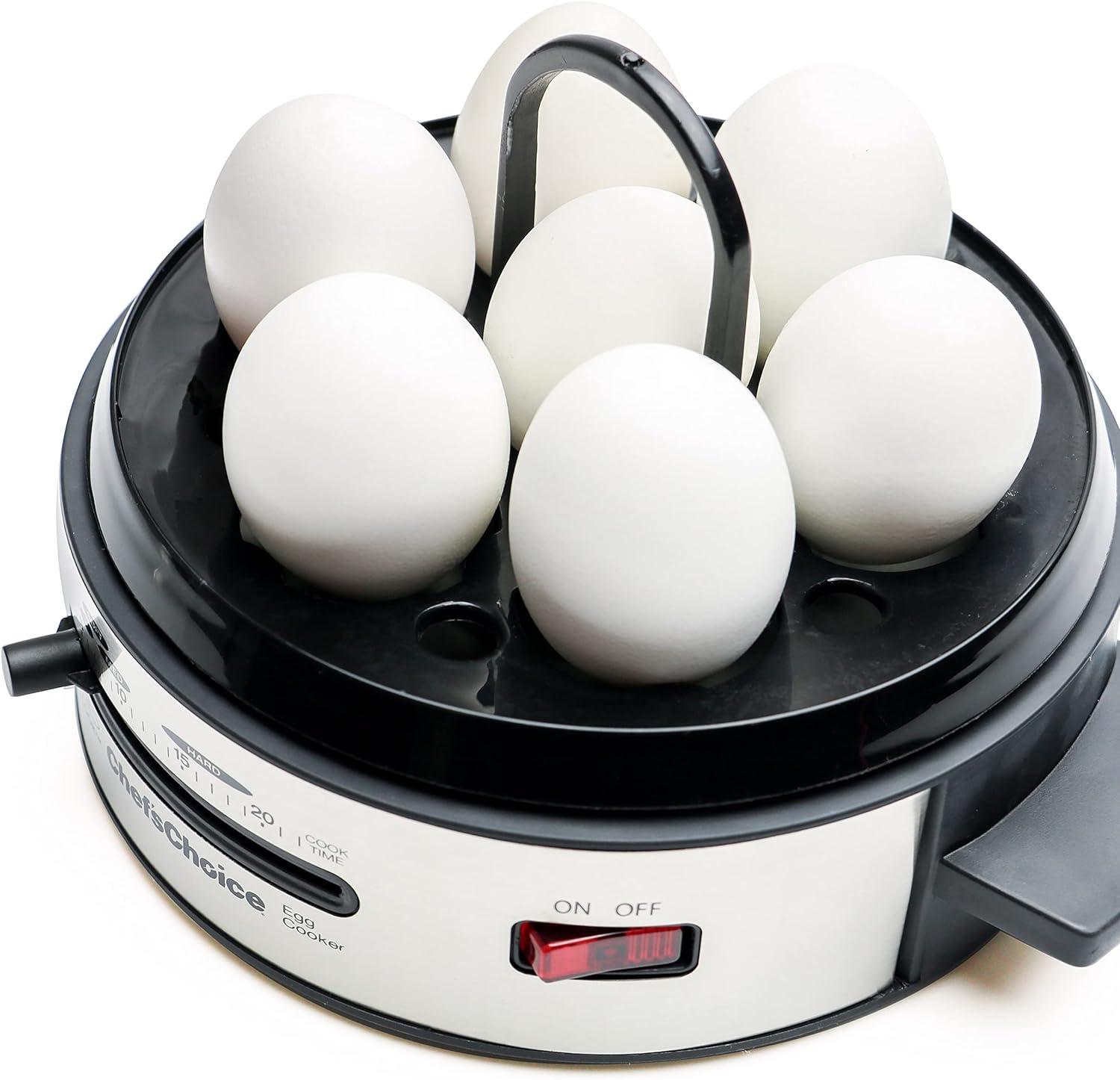 Chef'sChoice Model 810 Gourmet Egg Cooker, 7 Egg Capacity, in Stainless Steel (8100001)