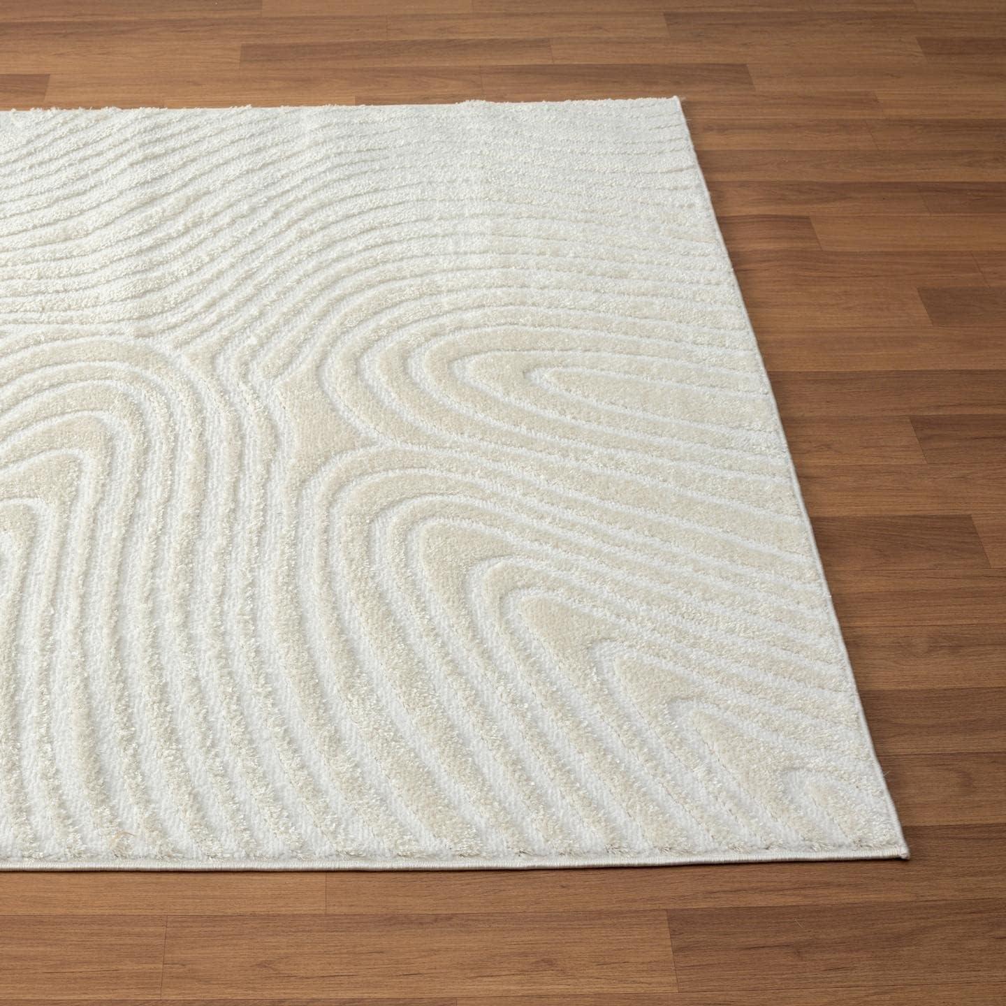 Luxe Weavers Floral Palm Leaf Cream 5x7 Area Rug