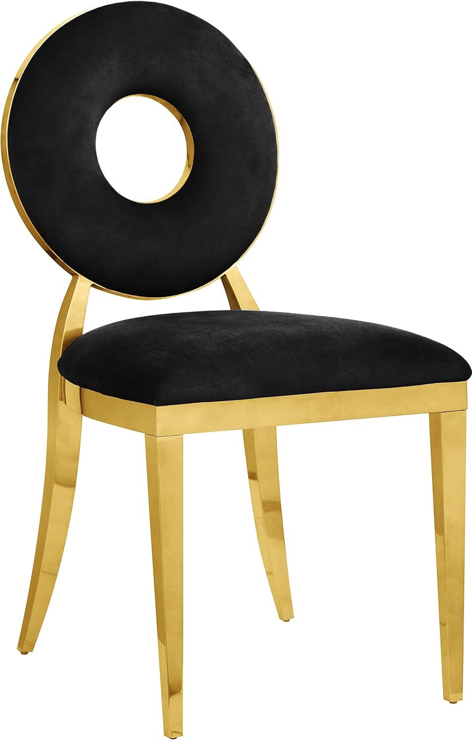 Meridian Furniture Carousel Black Velvet Dining Chair (Set of 2)