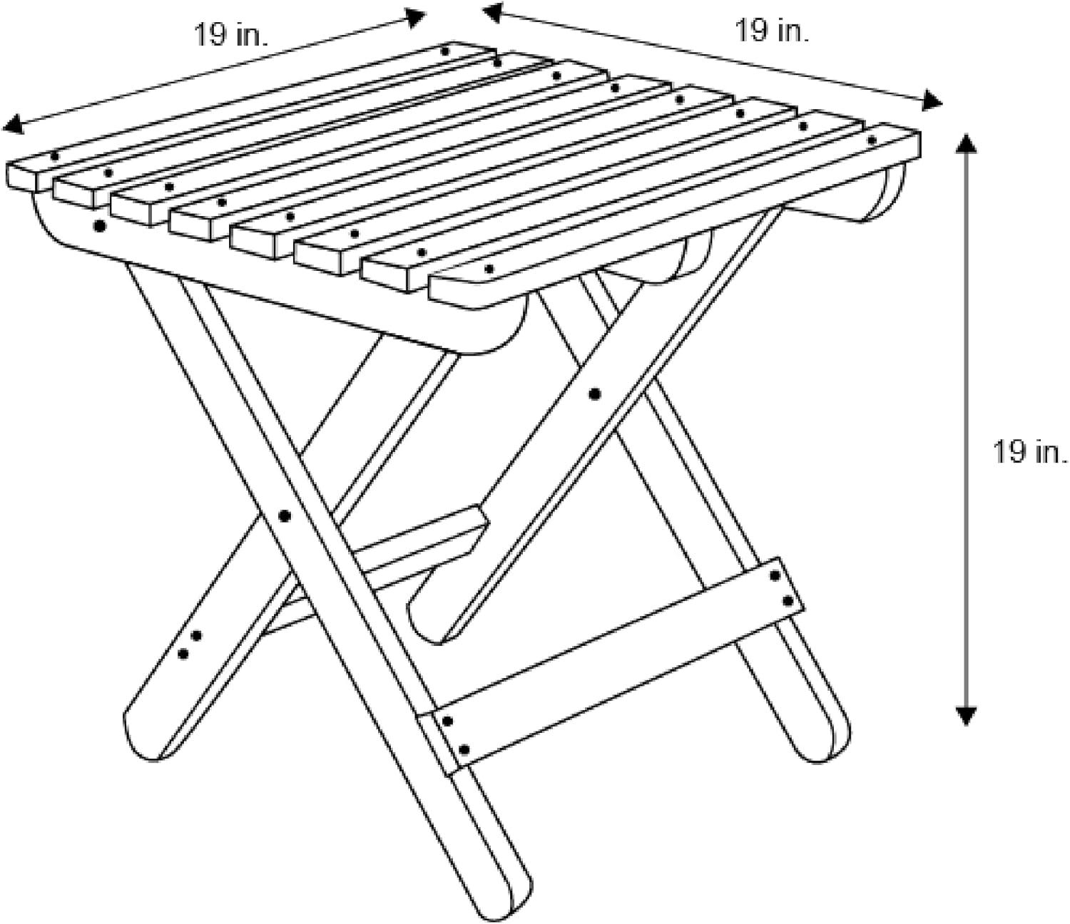 Sherwood Cedar Wood Folding Square Accent Table