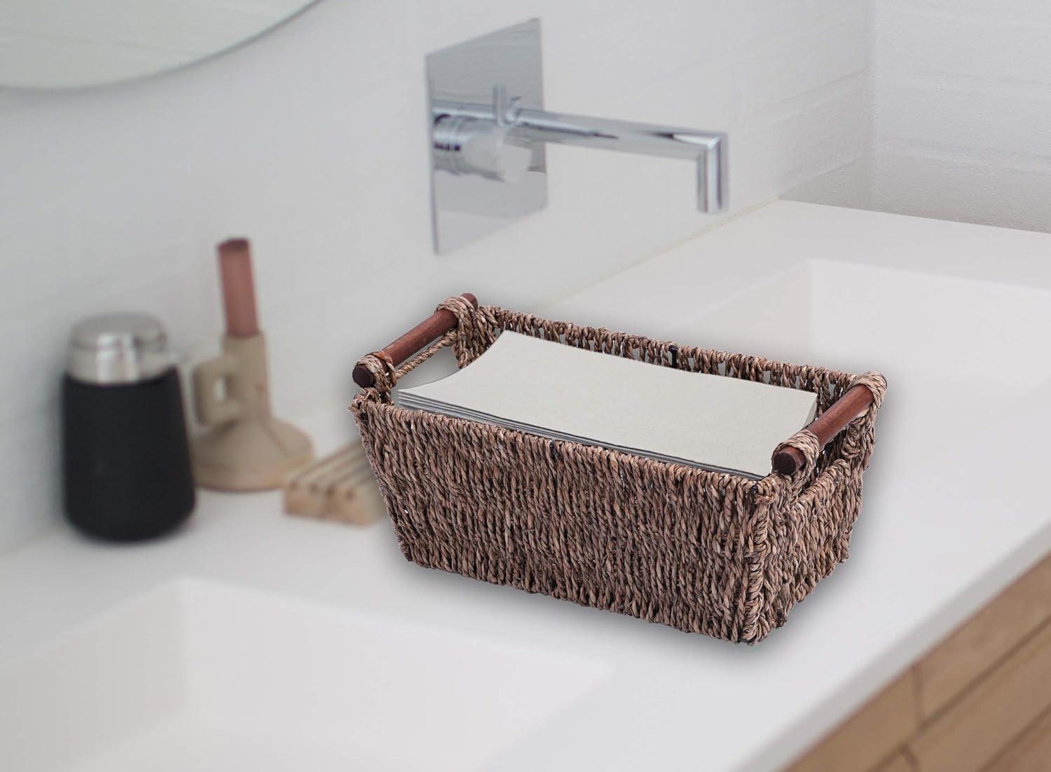 Vintiquewise Seagrass Counter-Top Basket Great for Folded Paper Towel