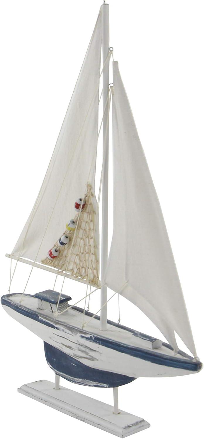 White Pine Coastal Sailboat Sculpture Set, 25"H x 17"W