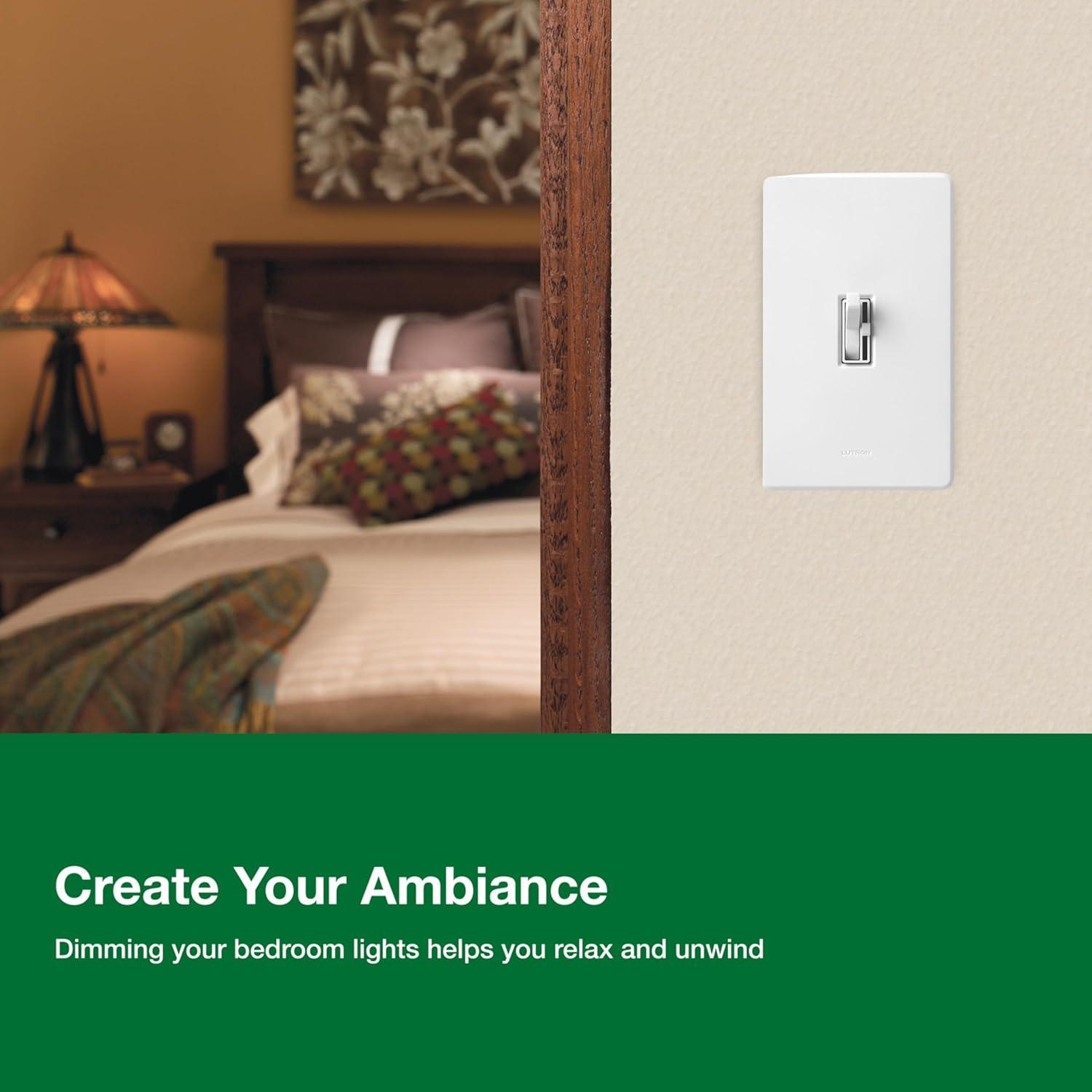 Black Smart LED Toggle Dimmer Switch for Dimmable Bulbs