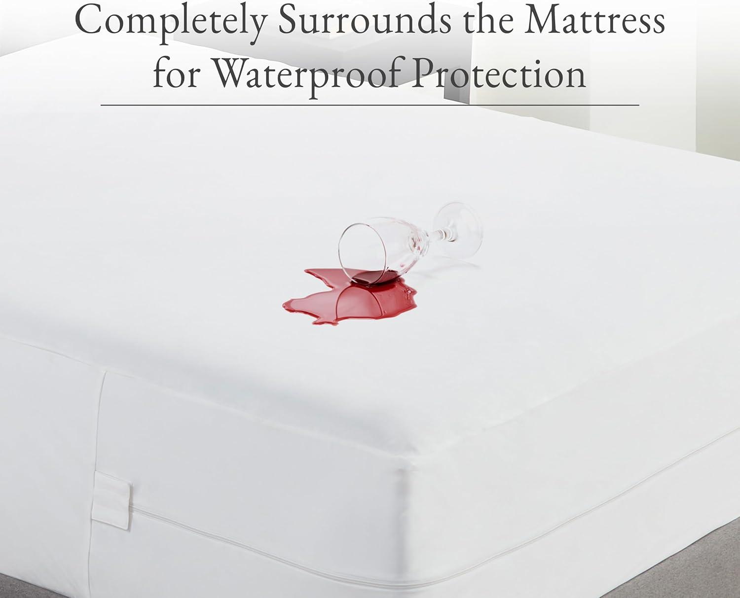 California Design Den Zippered Mattress Encasement Full - Waterproof Mattress Protector - Protects All Six-Sides - Full Size Mattress Cooling Cover