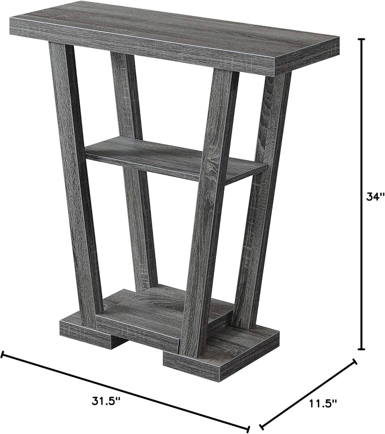 Convenience Concepts Newport V Console Table, Gray