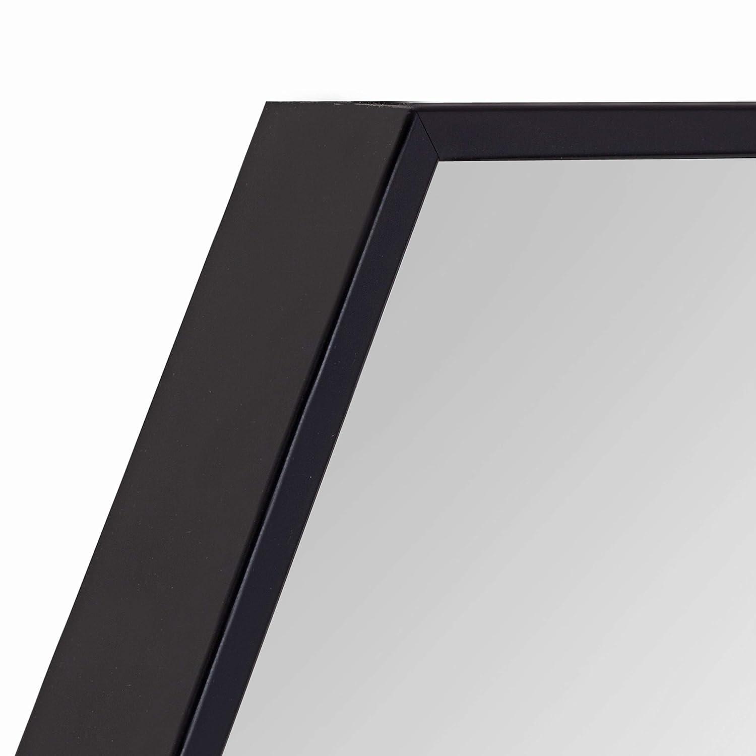 Kate & Laurel All Things Decor 22" x 31" Rhodes Hexagon Wall Mirror Black: Modern Style, No Assembly, Wall Mounted