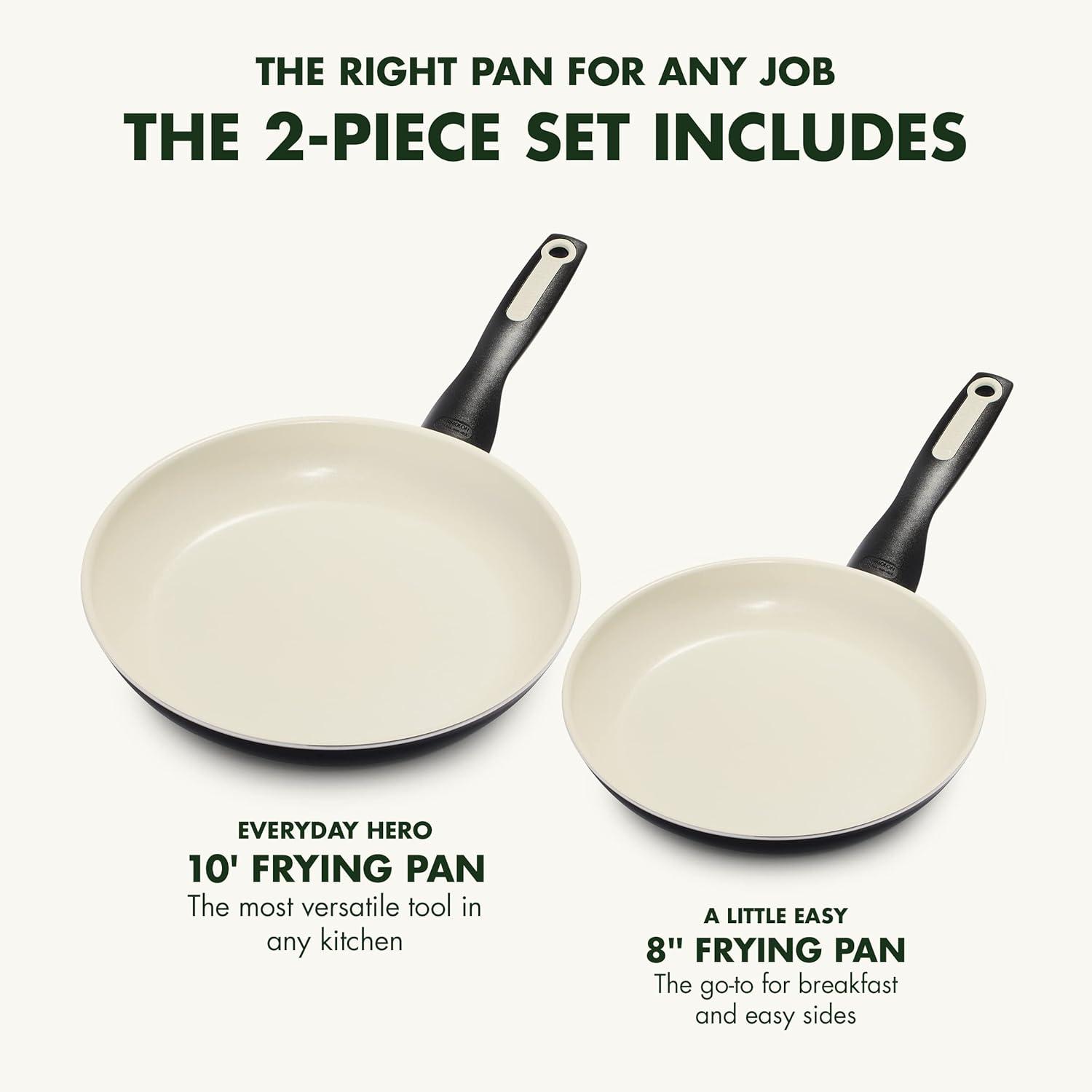 GreenPan Rio Ceramic Nonstick 8" and 10" Frypan Set - Black