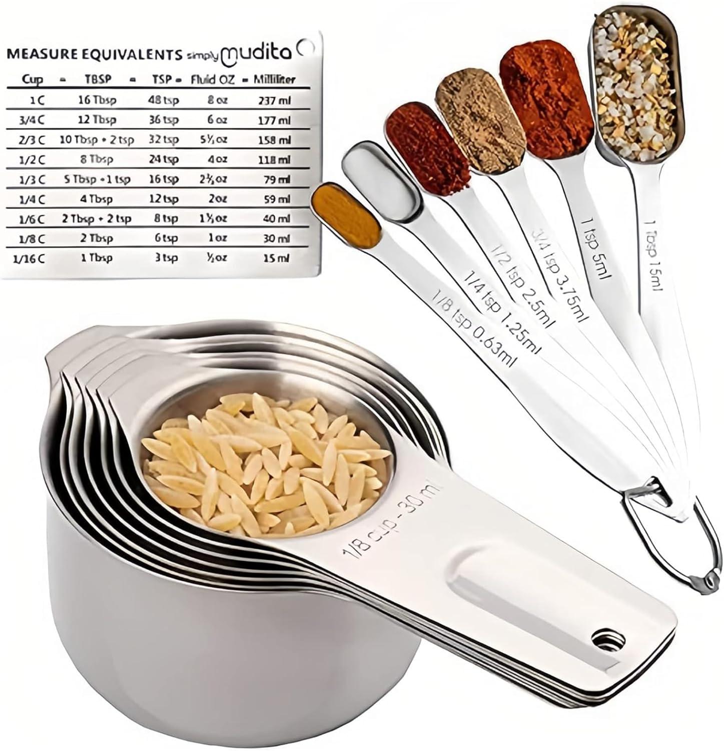 Stainless Steel Metric Measuring Cup and Spoon Set