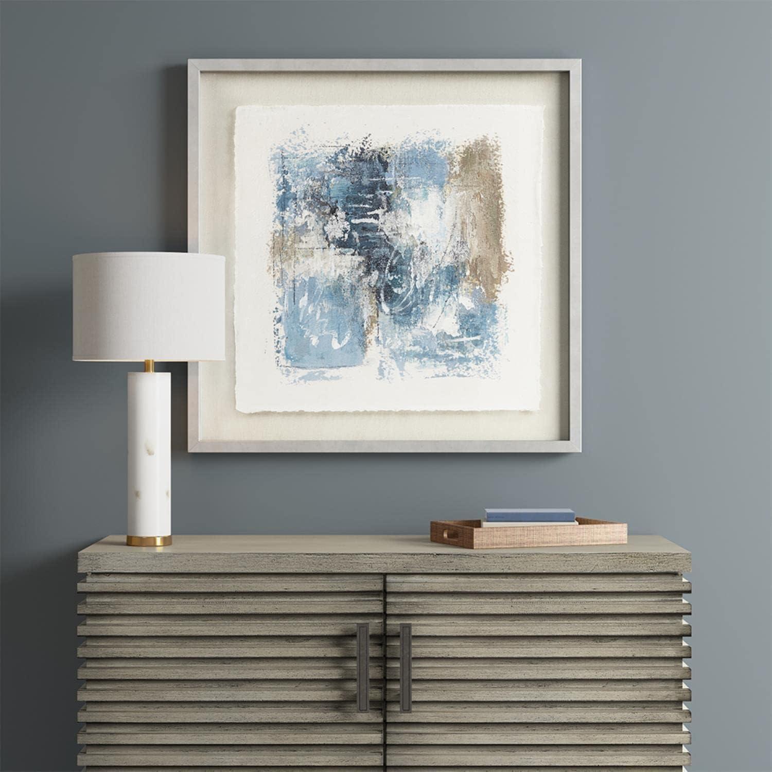 Madison Park Ashlar Modern Wood Abstract Rice Paper Single Piece in Blue