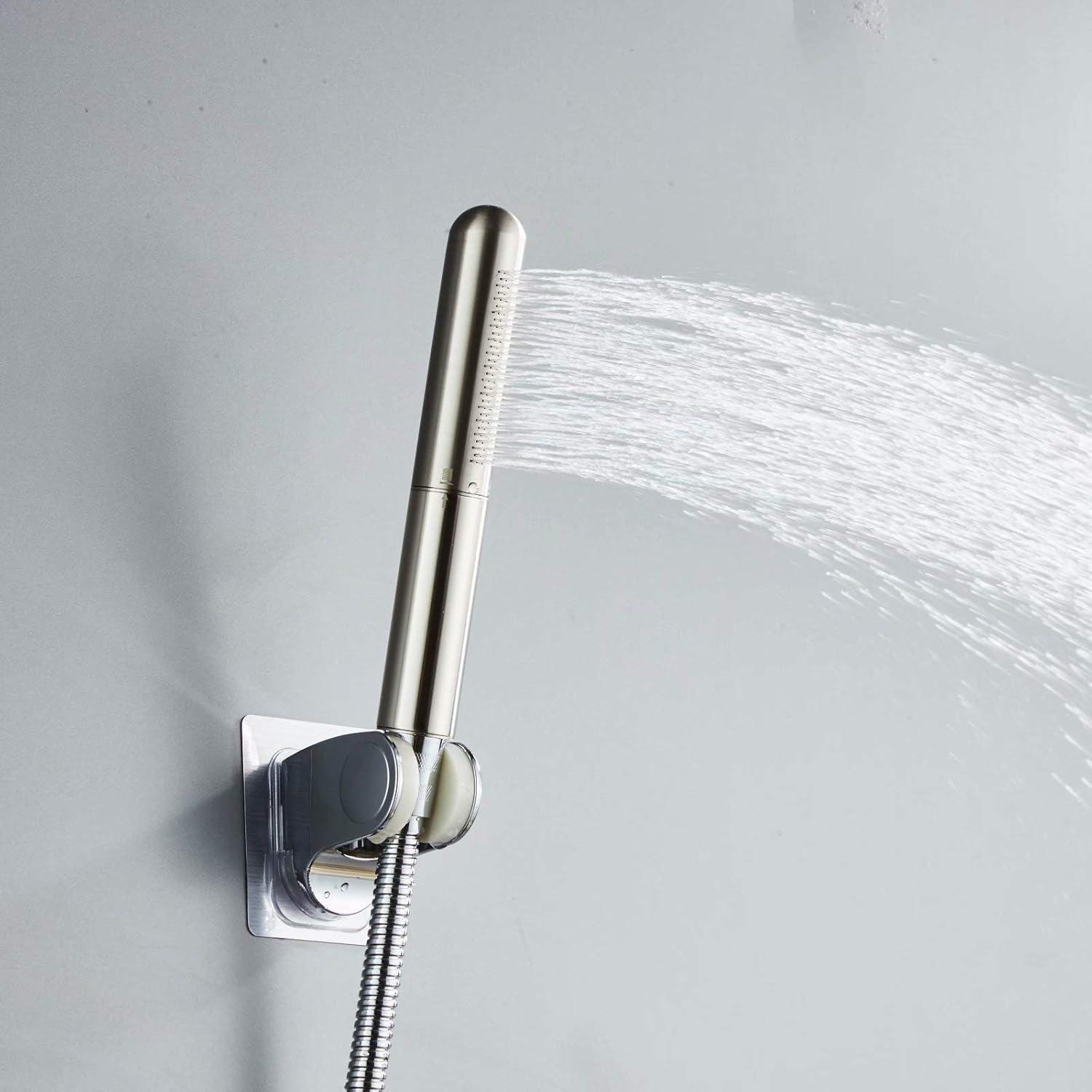 Shower Head Handheld Solid Copper Bathroom showerhead High pressure wand hand-held Sprayer (brush nickel)