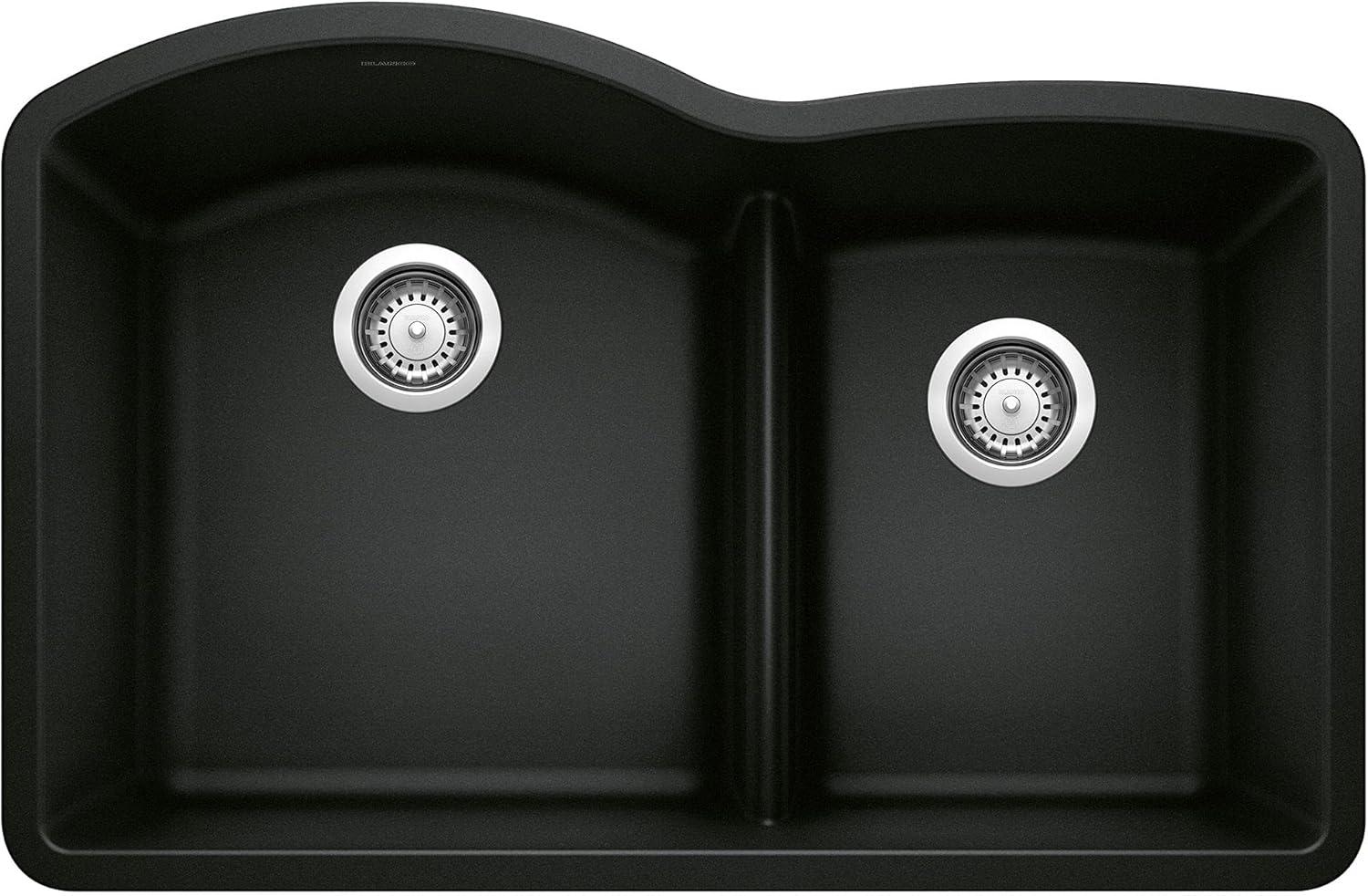 Diamond SILGRANIT 32" L x 20.88" W Double Bowl Undermount Kitchen Sink with Low Divide