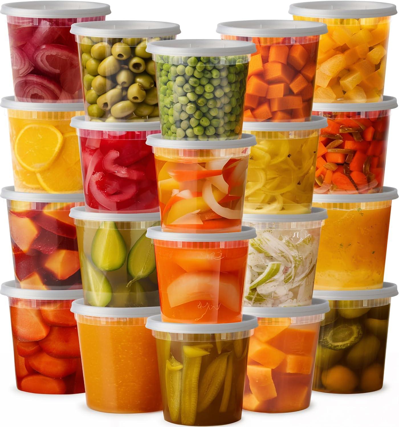 Pantry Value 24 Oz Deli Containers with Lids Food Prep Containers, 24-Pack