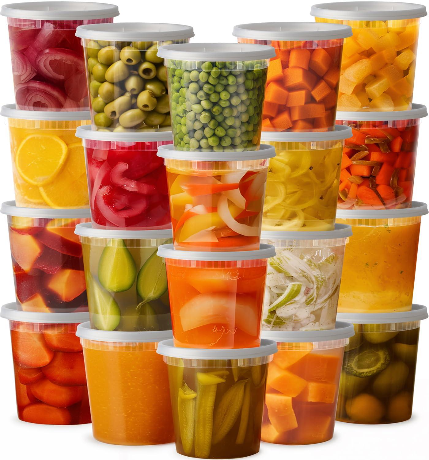Pantry Value 24 Oz Deli Containers with Lids Food Prep Containers, 24-Pack