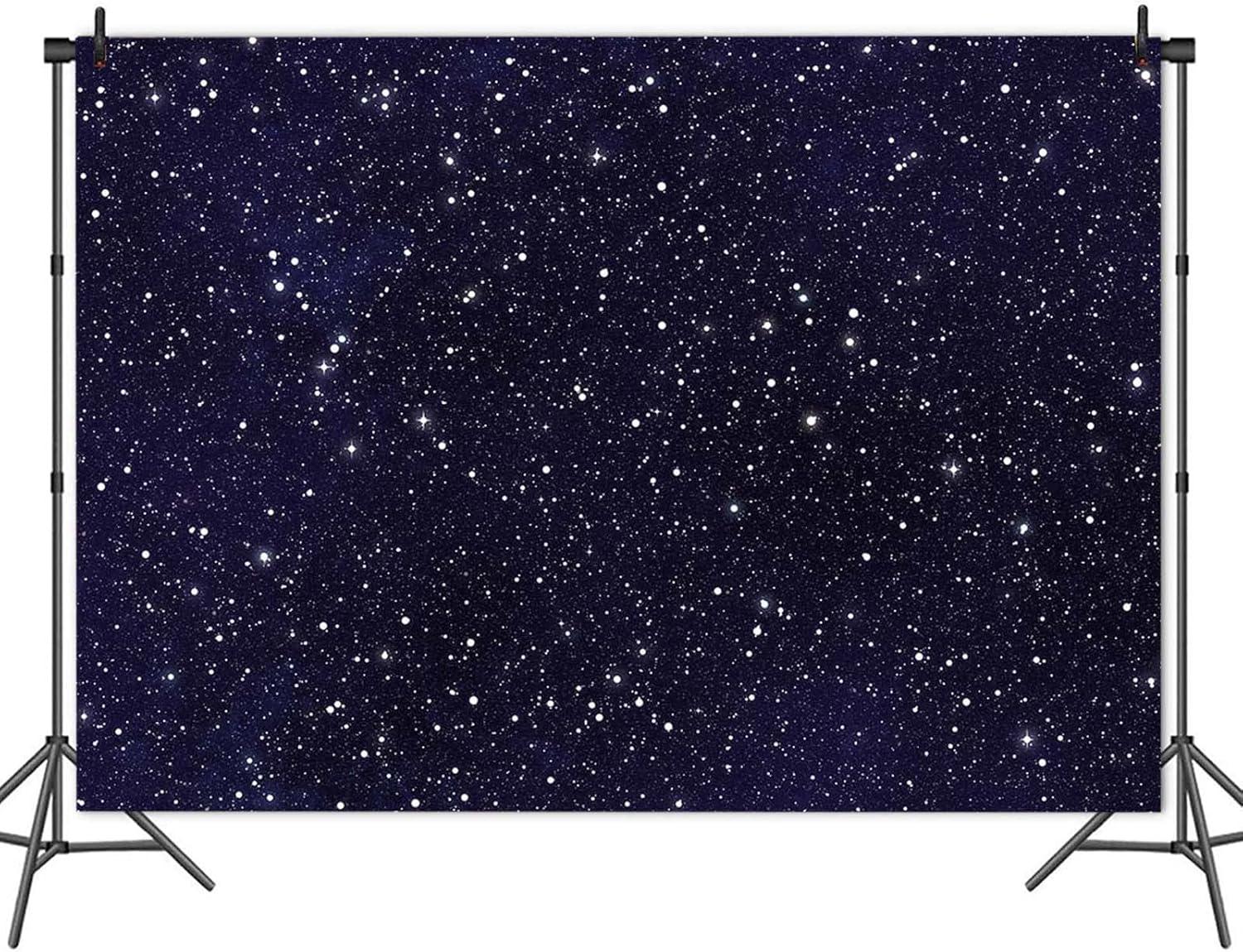 8x6FT Soft Fabric/Polyester Backdrop Night Sky Star Universe Space Starry Photo Background Boy or Girl Birthday