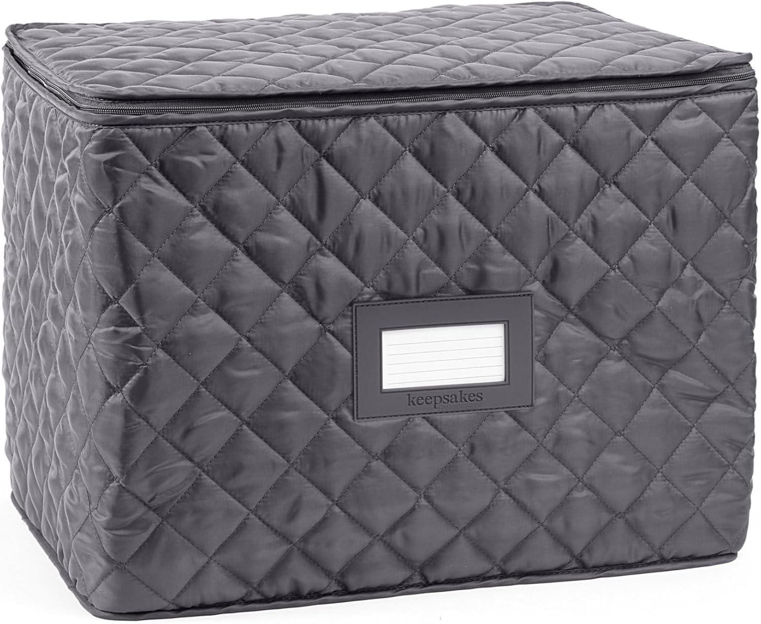 Covermates Keepsakes - Adjustable Glassware Storage - Padded Protection - ID Window - Stain Resistant - Machine Washable - China Storage, Slate