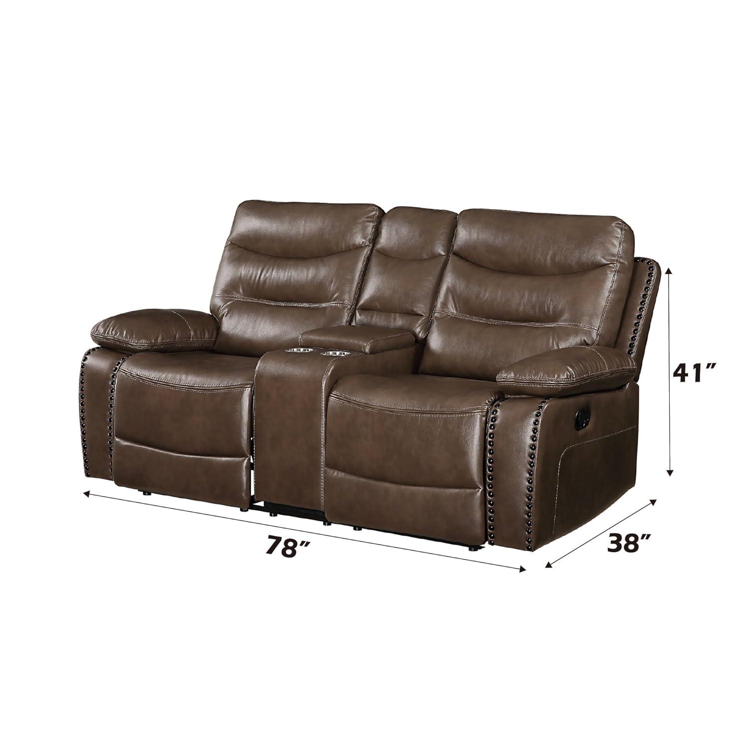 Acme Furniture Aashi Sofa Brown Leather