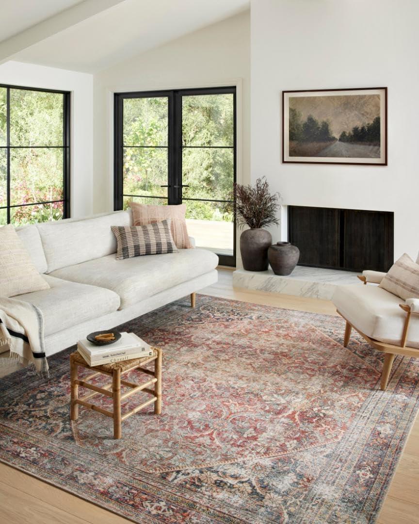 Amber Lewis x Loloi Georgie Red / Navy Area Rug