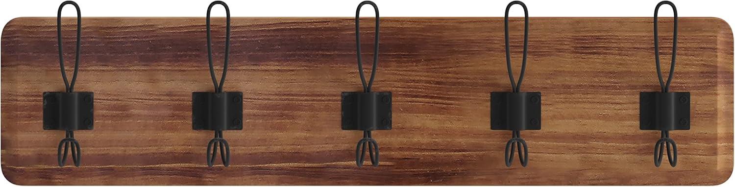 Flash Furniture Daly Rustic Rectangle Wood Coat Rack with Shelf/Storage, Rustic Brown