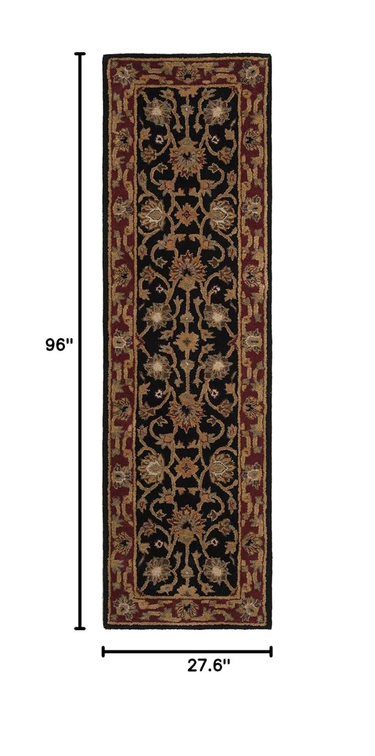 Heritage HG112 Handmade Runner Rug - 2'3"x8' - Black/Red - Safavieh