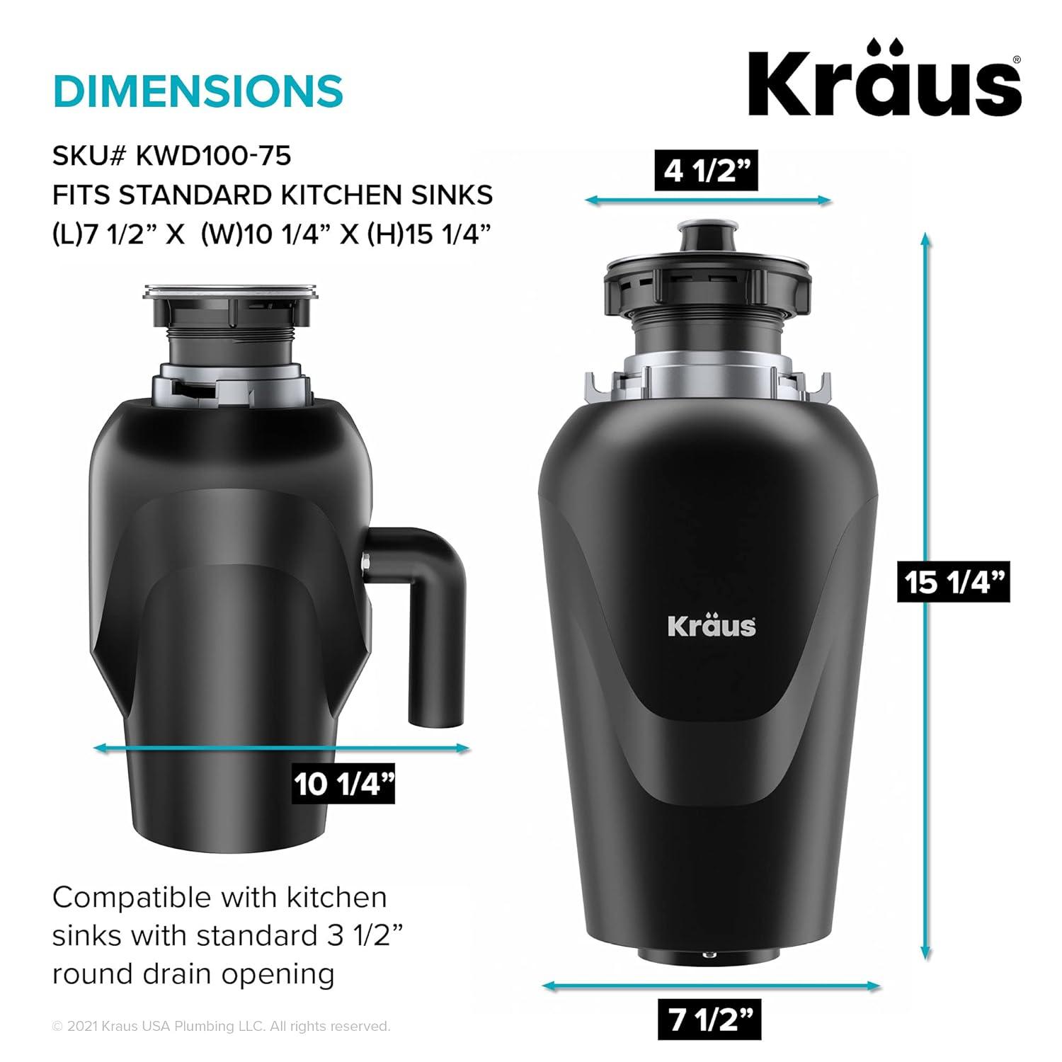 KRAUS Standard PRO™ Gauge Undermount Kitchen Sink with WasteGuard™ Garbage Disposal