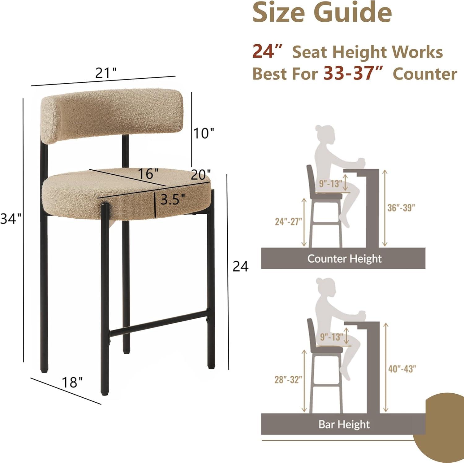 Najira Upholstered Counter Stool with Metal Frame