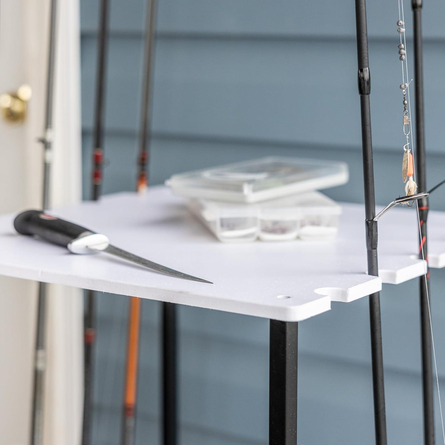 Teal Triangle Tarpin Fishing Pole Stand | Holds up to 10 Rods