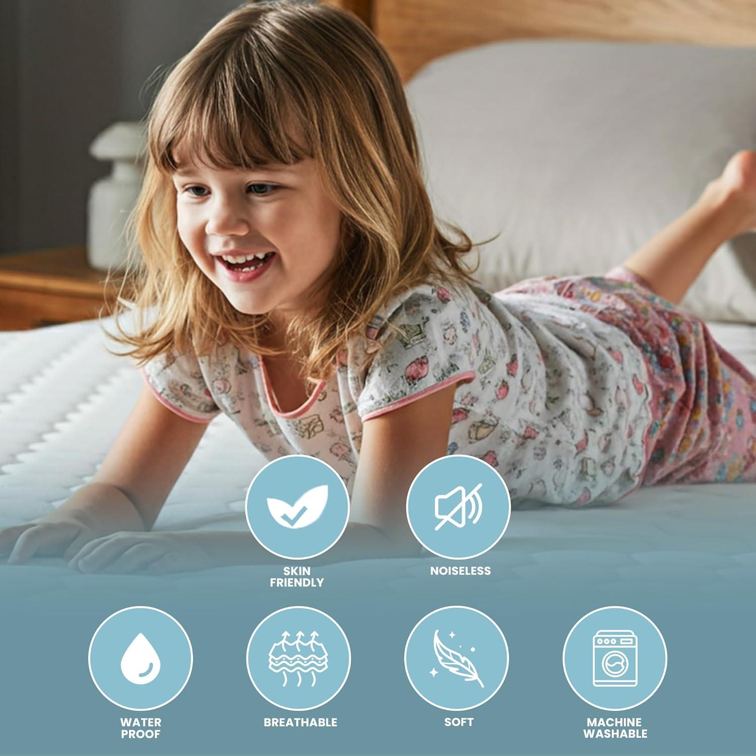 Mattress Pads, Quilted Mattress topper-Hypoallergenic Waterproof Protector (Full, Size)