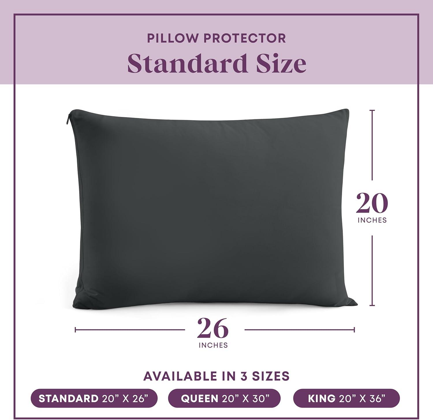 100% Cotton Zippered Pillow Protector (2 pck) Standard - Charcoal