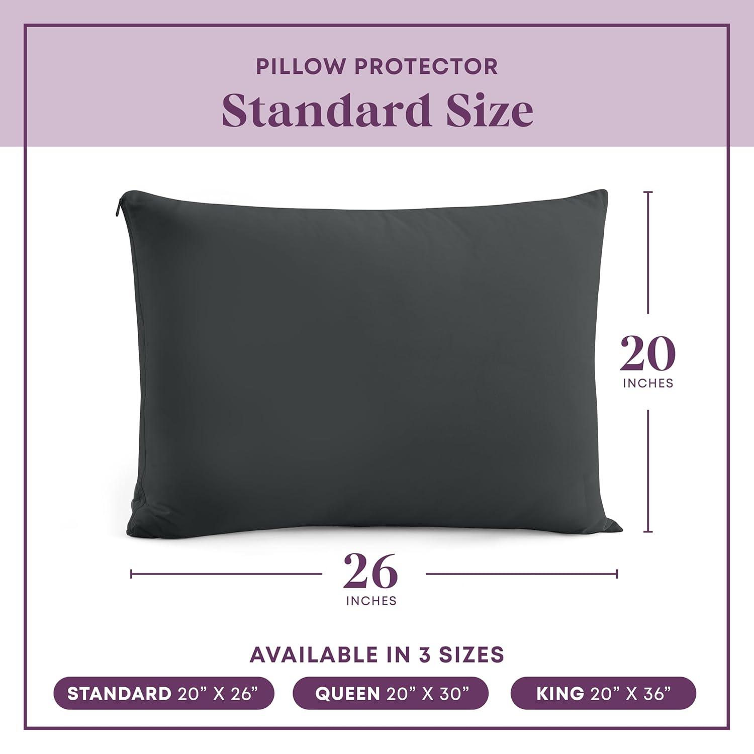 100% Cotton Zippered Pillow Protector (2 pck) Standard - Charcoal