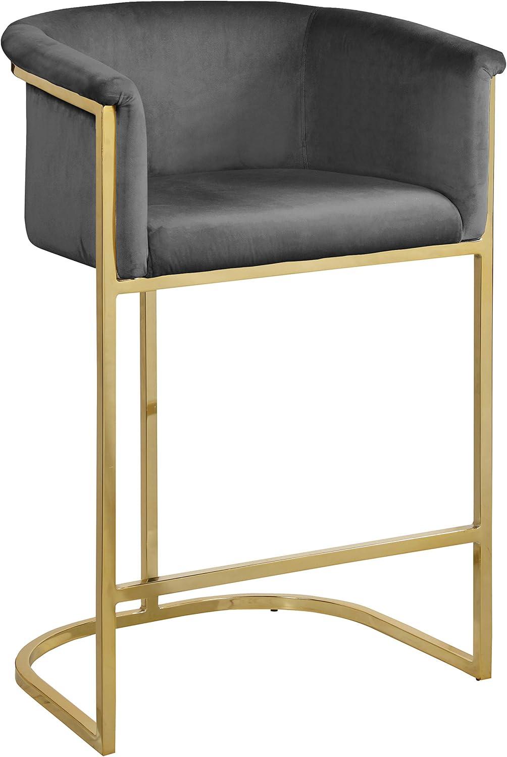 Upholstered 27'' Counter Stool with Metal Frame