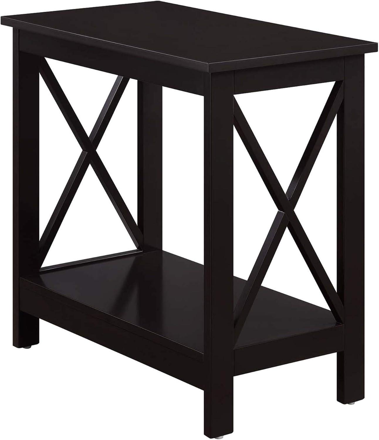 23.75 x 12 x 23.75 in. Oxford Chairside End Table with Shelf, Espresso